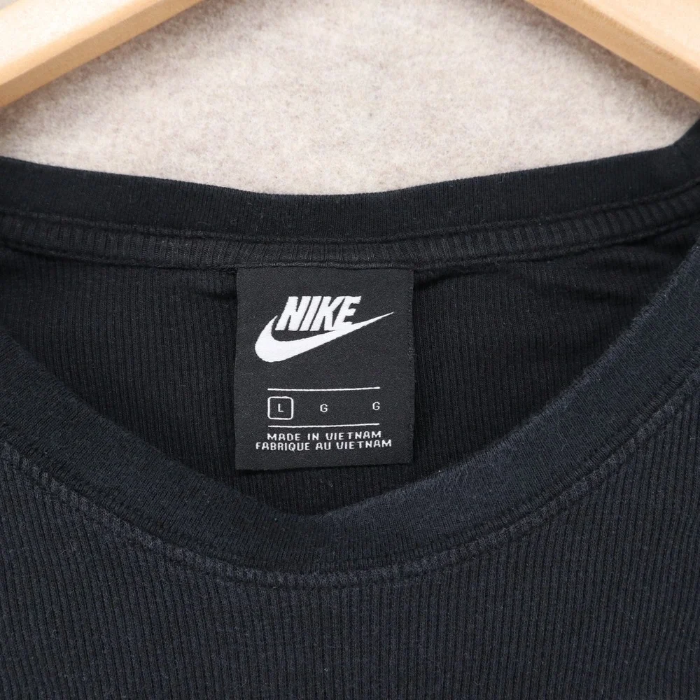 Nike Tank Top Large Sportswear Y2K Just Do It Graphic Ribbed V-Neck Black